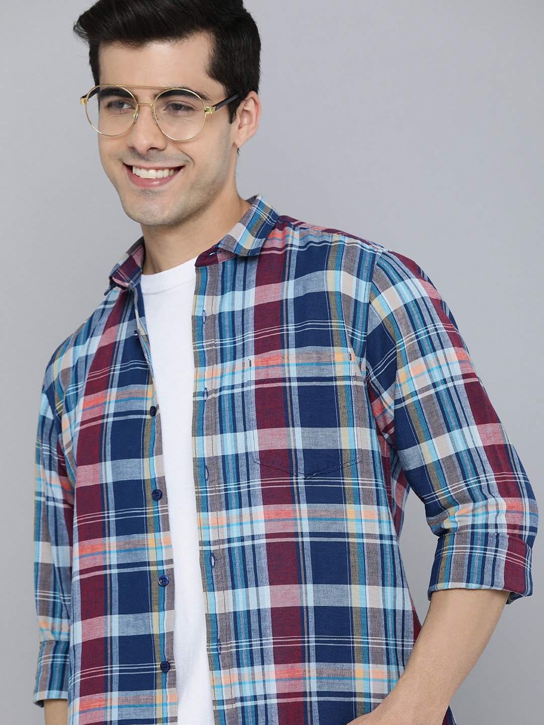 Mast & Harbour Men Multicoloured Tartan Checks Slim Fit Cotton Linen Casual Shirt, Multi
Mast & Harbour Men Multicoloured Tartan Checks Slim Fit Cotton Linen Casual Shirt, Multi
