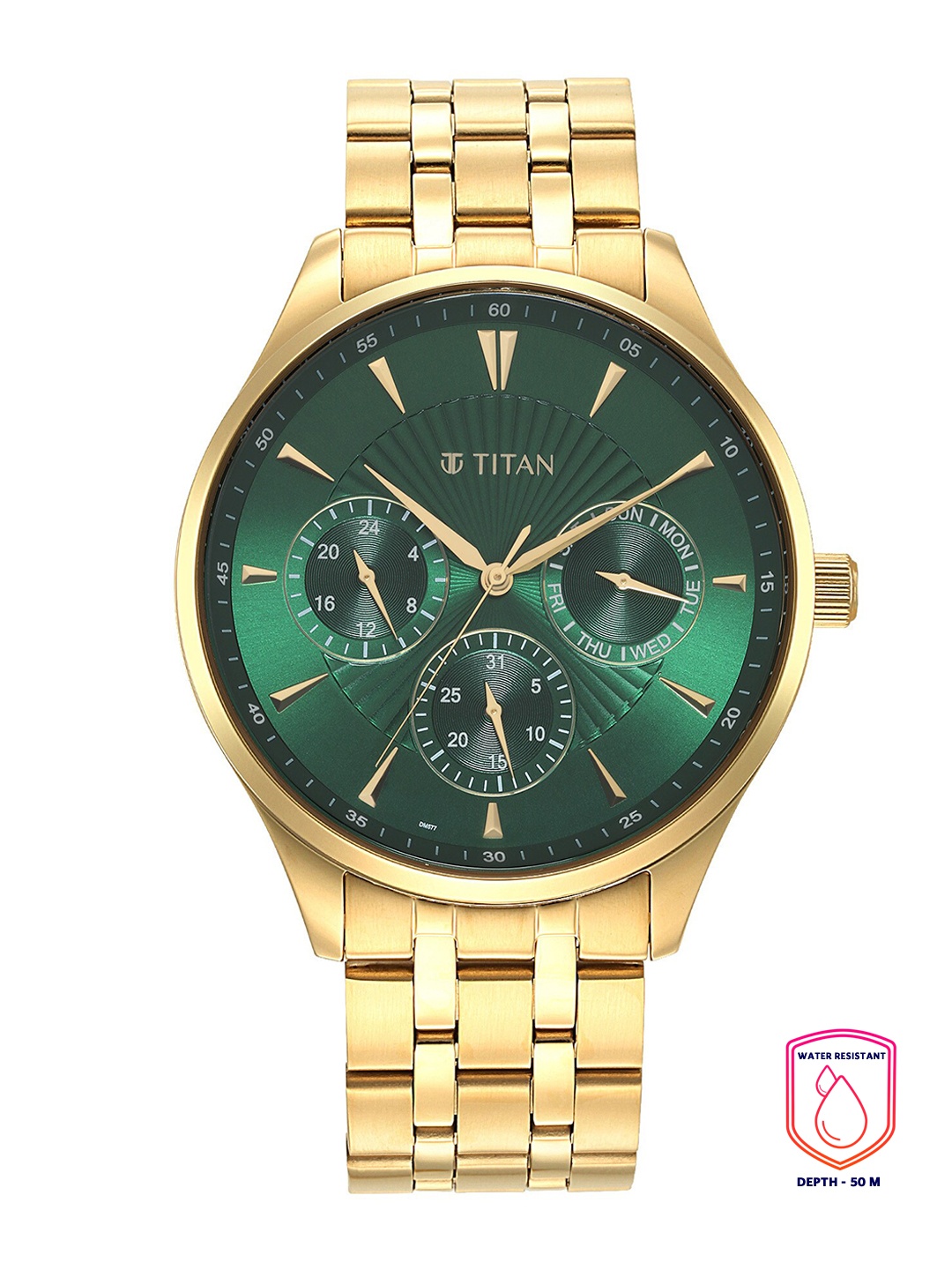 Titan Men Green Printed Dial & Stainless Steel Bracelet Style Straps Analogue Watch 90127YM05
Titan Men Green Printed Dial & Stainless Steel Bracelet Style Straps Analogue Watch 90127YM05