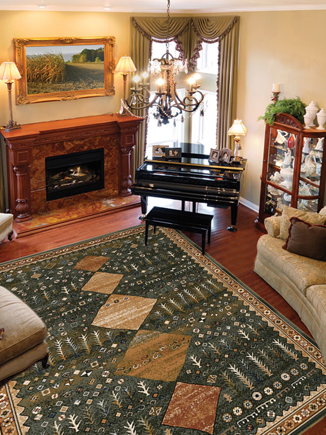 Ddecor Blue Geometric Carpet