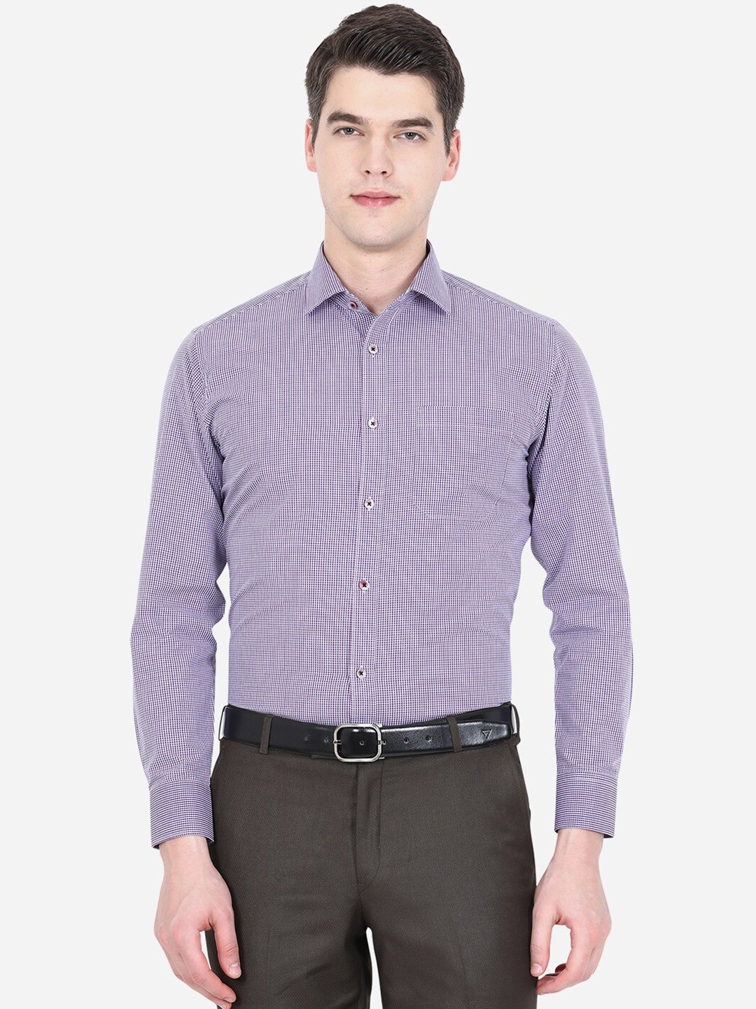 Greenfibre Men Purple Slim Fit Micro Checks Checked Formal Shirt 
Greenfibre Men Purple Slim Fit Micro Checks Checked Formal Shirt