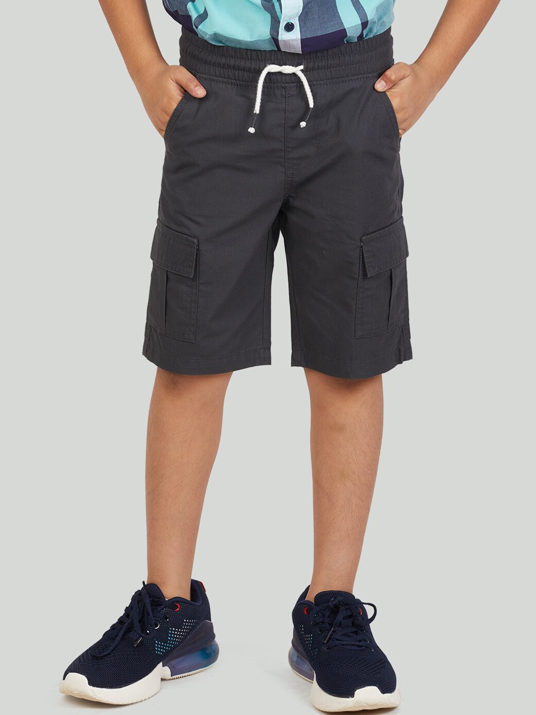 Zalio Boys Black Cargo Shorts