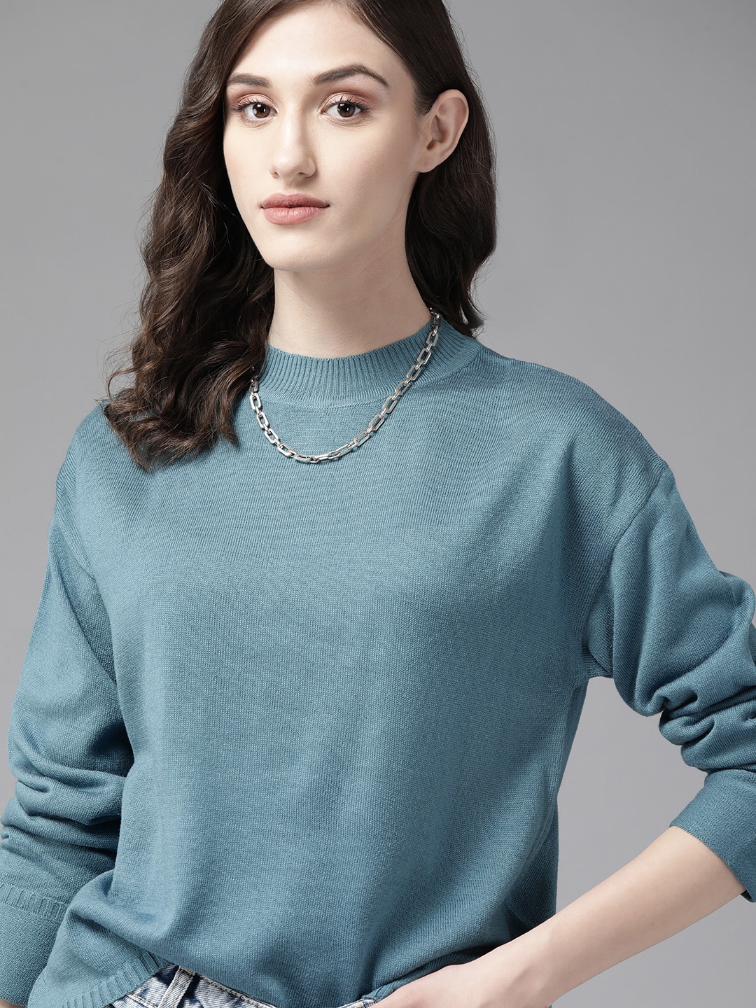 The Roadster Lifestyle Co. Women Teal Blue Solid Acrylic Drop-Shoulder Sleeves Pullover
The Roadster Lifestyle Co. Women Teal Blue Solid Acrylic Drop-Shoulder Sleeves Pullover