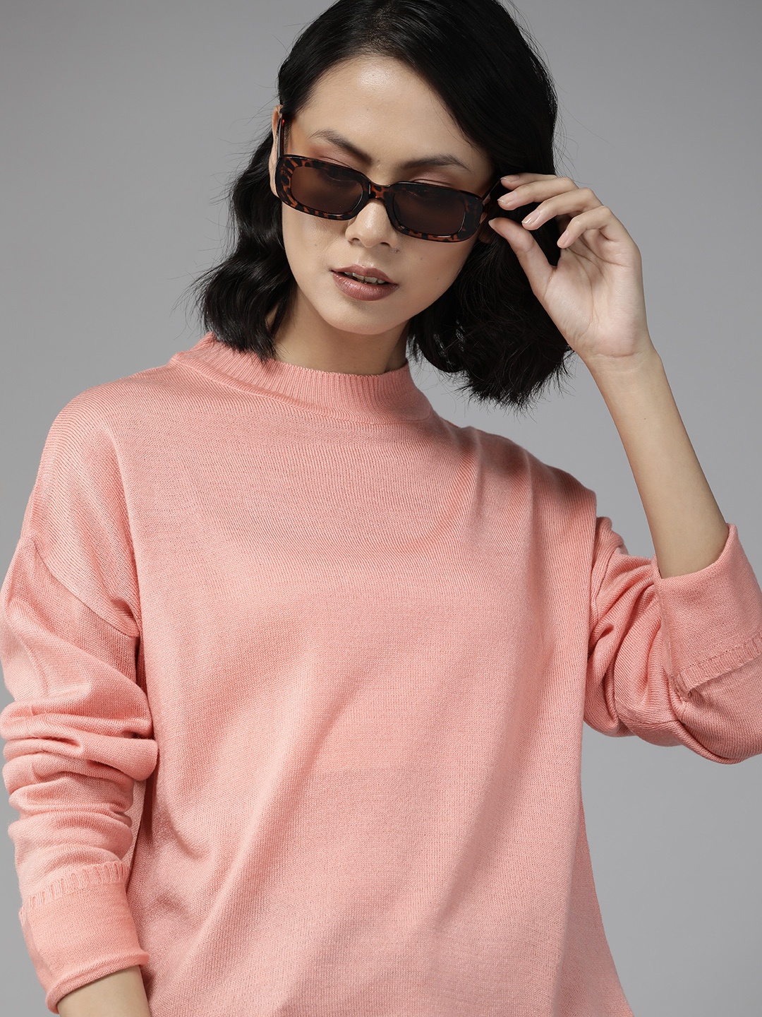 The Roadster Lifestyle Co. Women Pink Solid Acrylic Drop-Shoulder Sleeves Pullover
The Roadster Lifestyle Co. Women Pink Solid Acrylic Drop-Shoulder Sleeves Pullover
