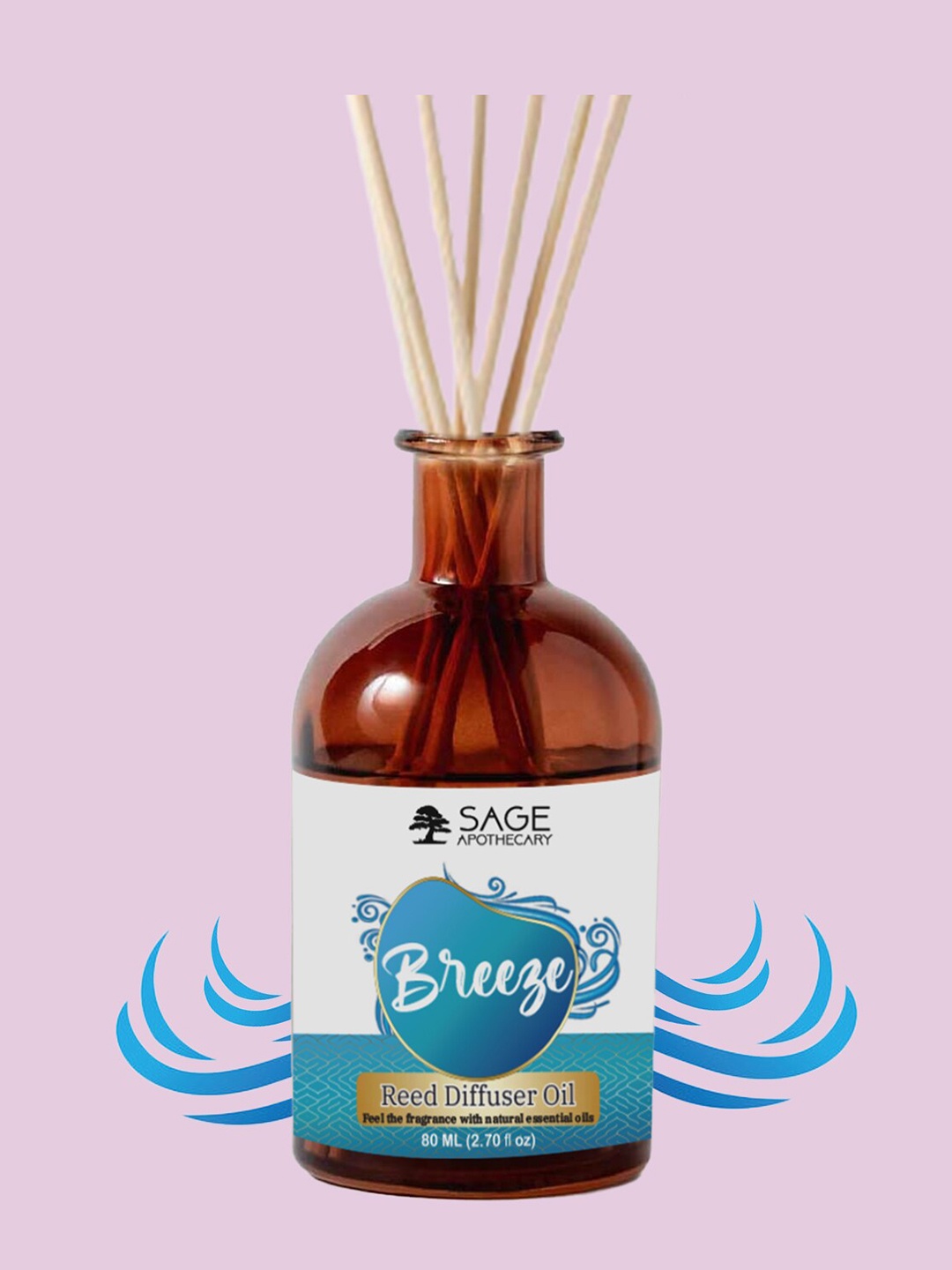 SAGE APOTHECARY Breeze Reed Anxiety Free & Pure Aromatherapy Diffuser Oil, Transparent
SAGE APOTHECARY Breeze Reed Anxiety Free & Pure Aromatherapy Diffuser Oil, Transparent