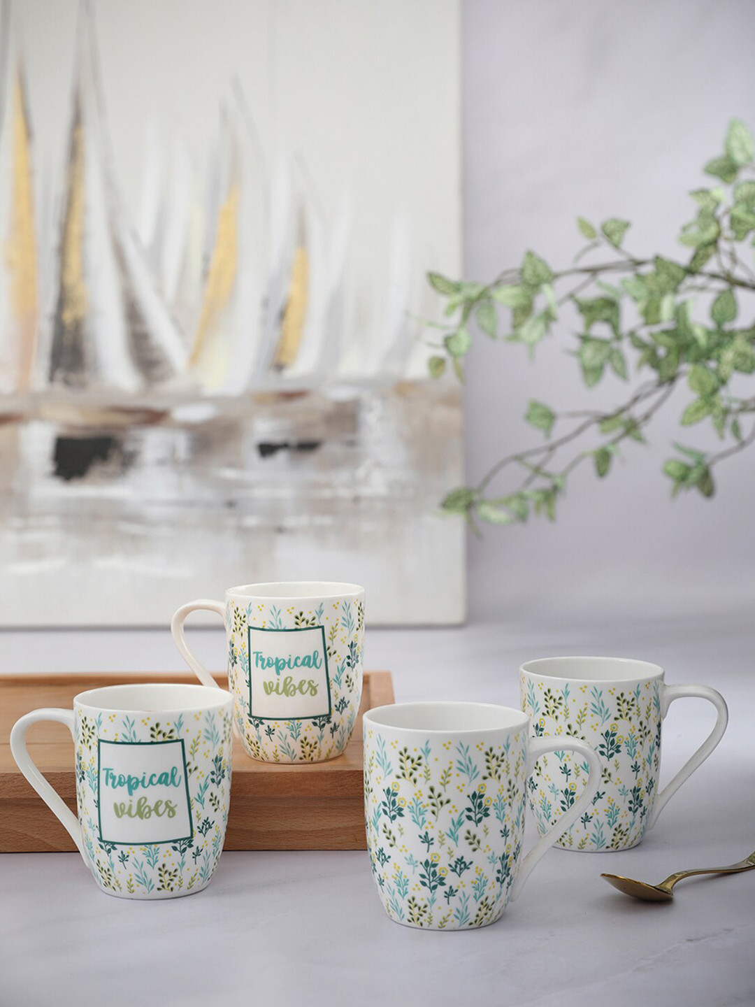 HomeTown White & Blue Set Of 4 Printed Ceramic Glossy Mugs Set of Cups and Mugs
HomeTown White & Blue Set Of 4 Printed Ceramic Glossy Mugs Set of Cups and Mugs