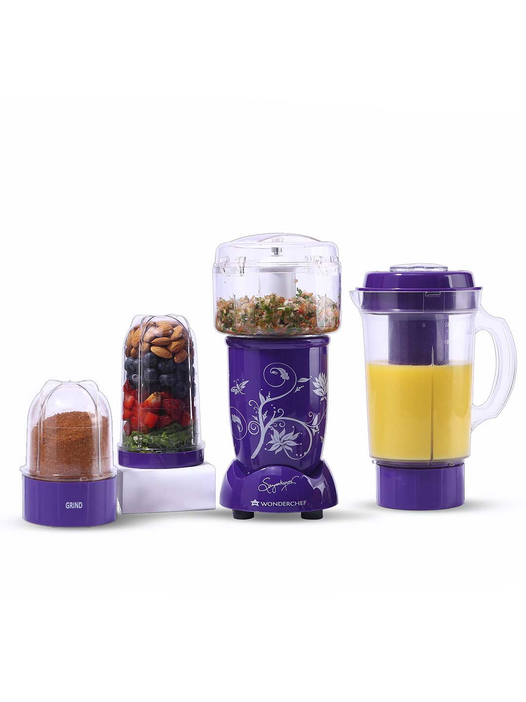 Wonderchef Purple Nutri-blend 4 Jar CKM Mixer Grinder Blender Chopper Juicer 400 W
Wonderchef Purple Nutri-blend 4 Jar CKM Mixer Grinder Blender Chopper Juicer 400 W