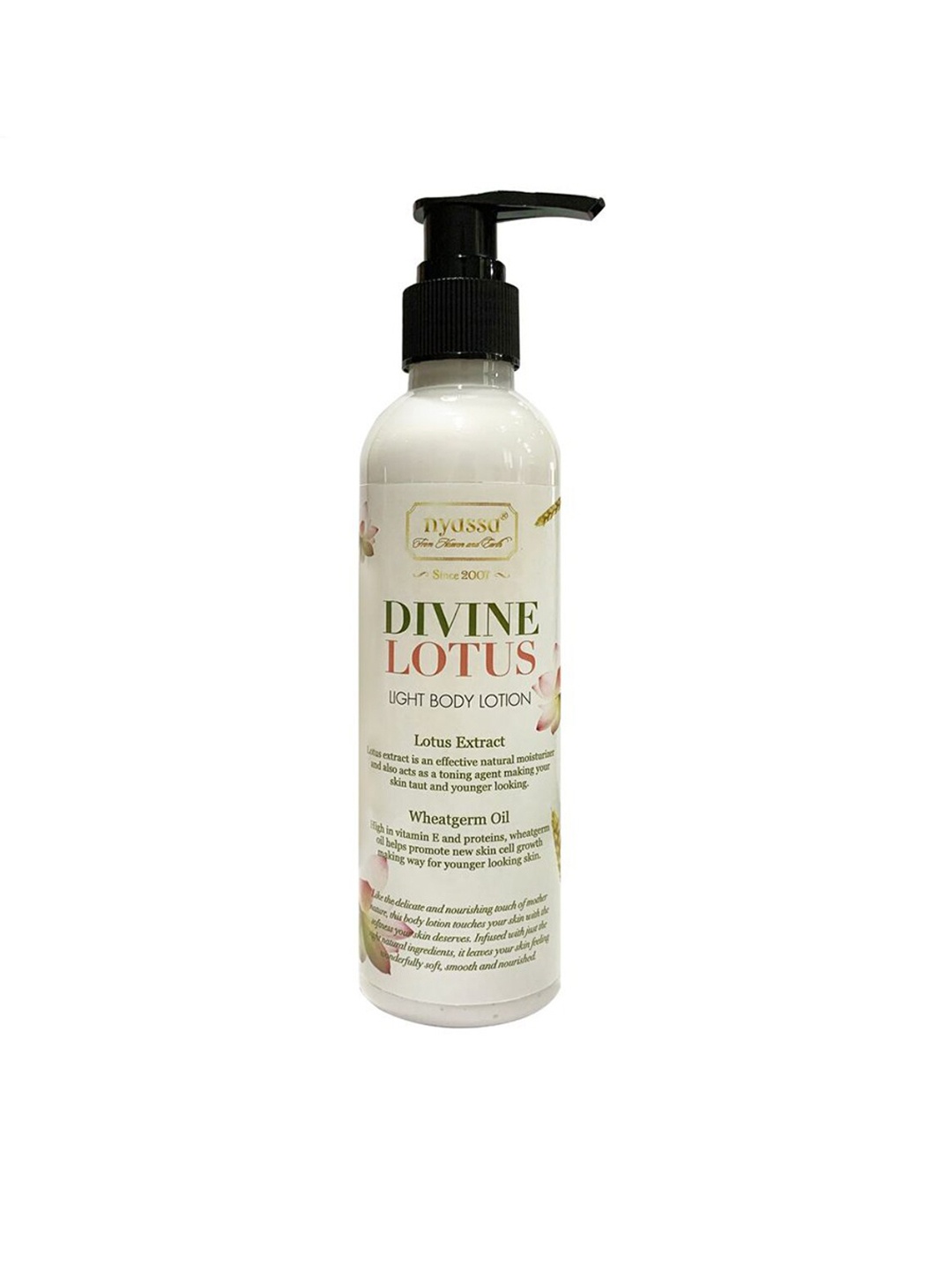 Nyassa Divine Lotus Light Body Lotion with Lotus Extract and Wheat Germ Oil - 200 ml, Off white
Nyassa Divine Lotus Light Body Lotion with Lotus Extract and Wheat Germ Oil - 200 ml, Off white