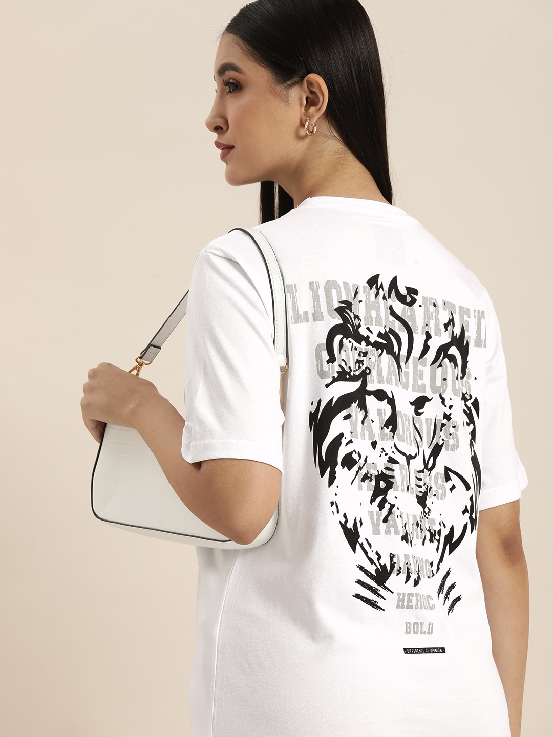 Difference of Opinion White & Black Back Graphic Print Oversized Cotton Longline T-shirt
Difference of Opinion White & Black Back Graphic Print Oversized Cotton Longline T-shirt