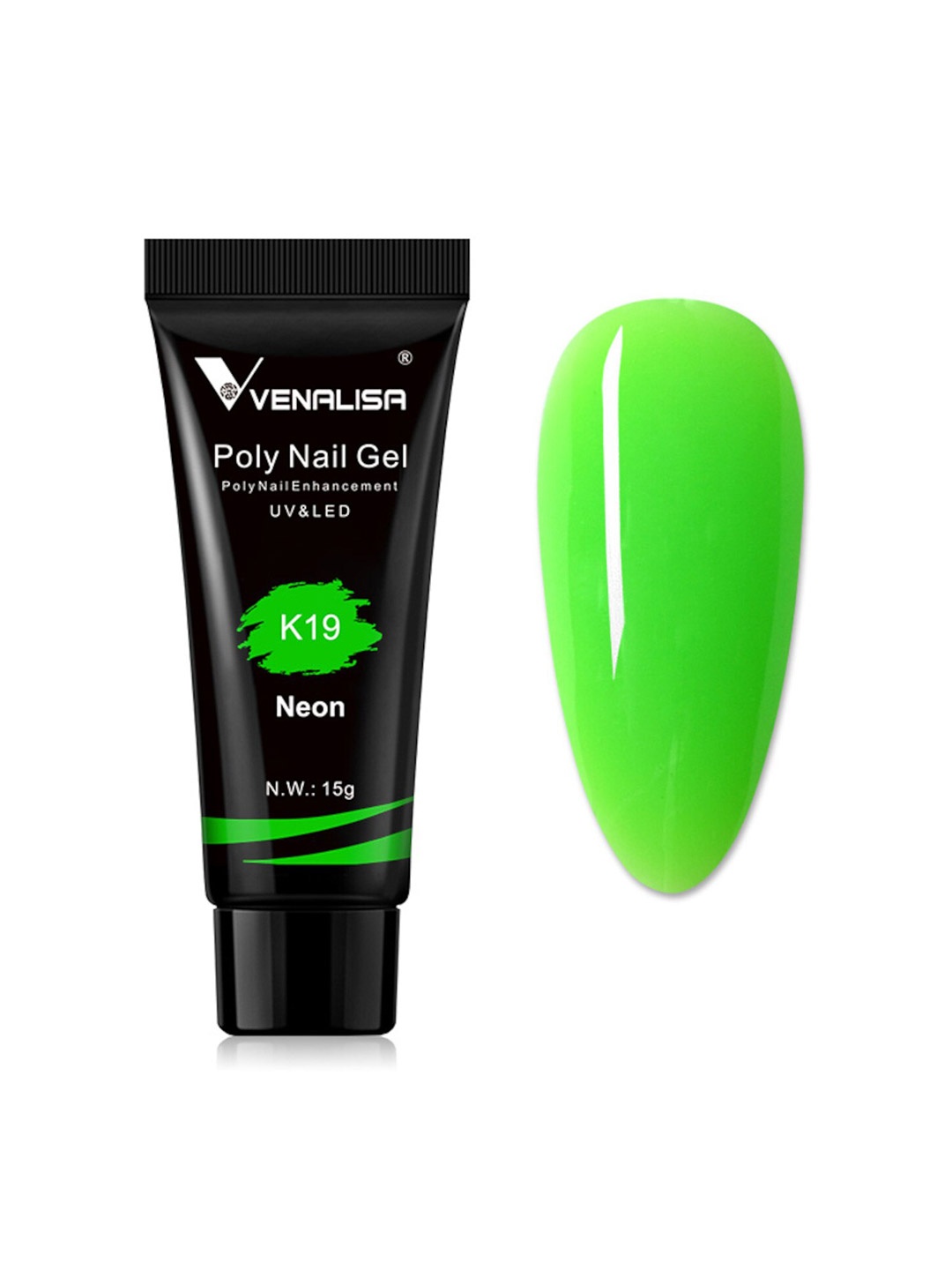 VENALISA UV-LED Neon Poly Nail Extension Gel 15g - Shade K19, Fluorescent green
VENALISA UV-LED Neon Poly Nail Extension Gel 15g - Shade K19, Fluorescent green