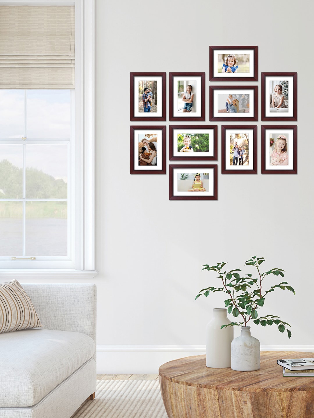 RANDOM Set of 10 Brown Solid Individual Photo Frames