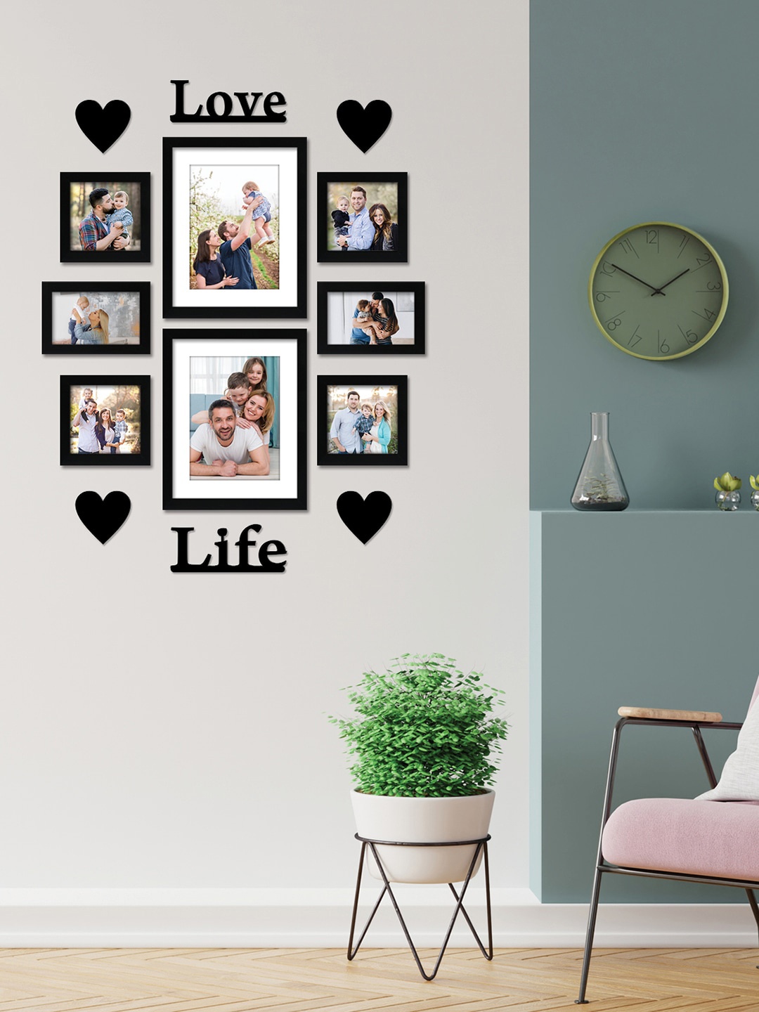RANDOM Set Of 8 Black Individual Photo Frames