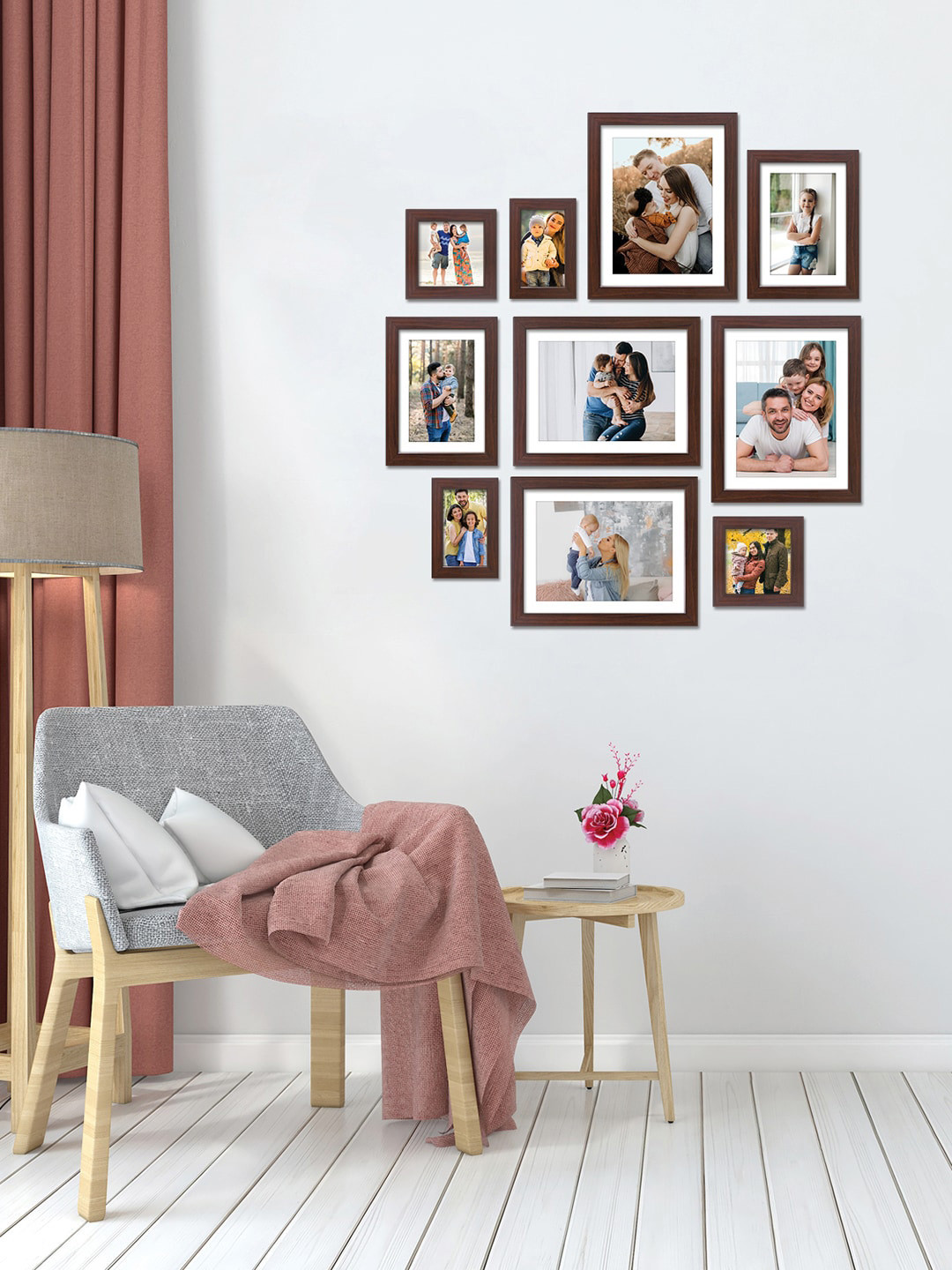 RANDOM Set Of 10 Solid Individual Photo Frames, Brown
RANDOM Set Of 10 Solid Individual Photo Frames, Brown