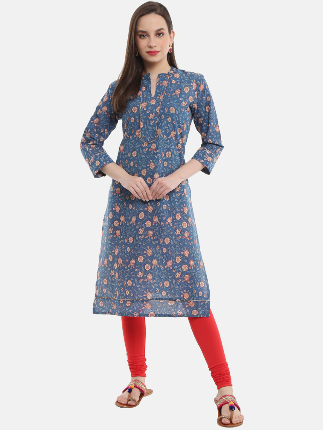 Desi Mix Women Blue Floral Printed Kurta
Desi Mix Women Blue Floral Printed Kurta
