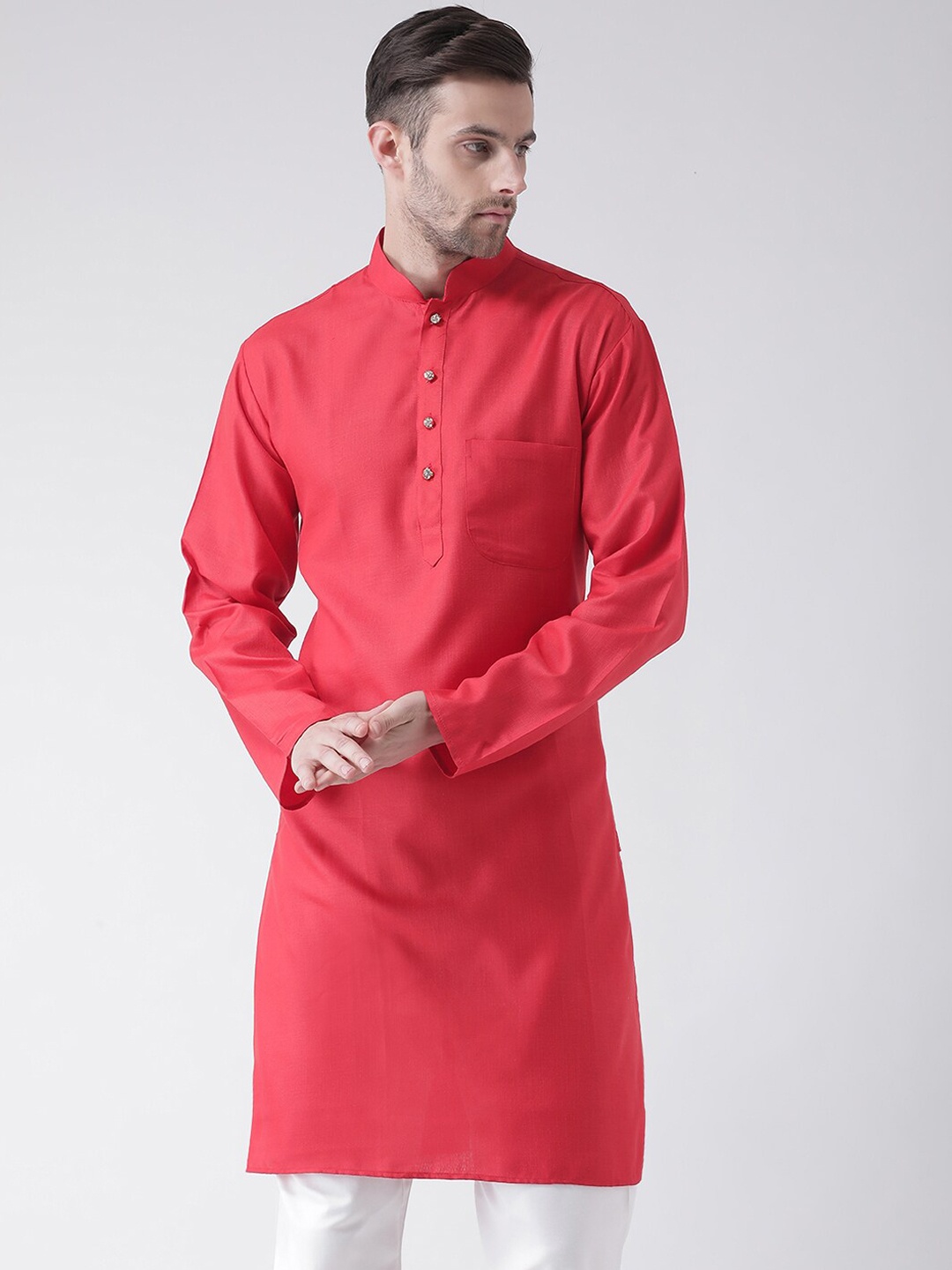 SG LEMAN Men Red Kurta