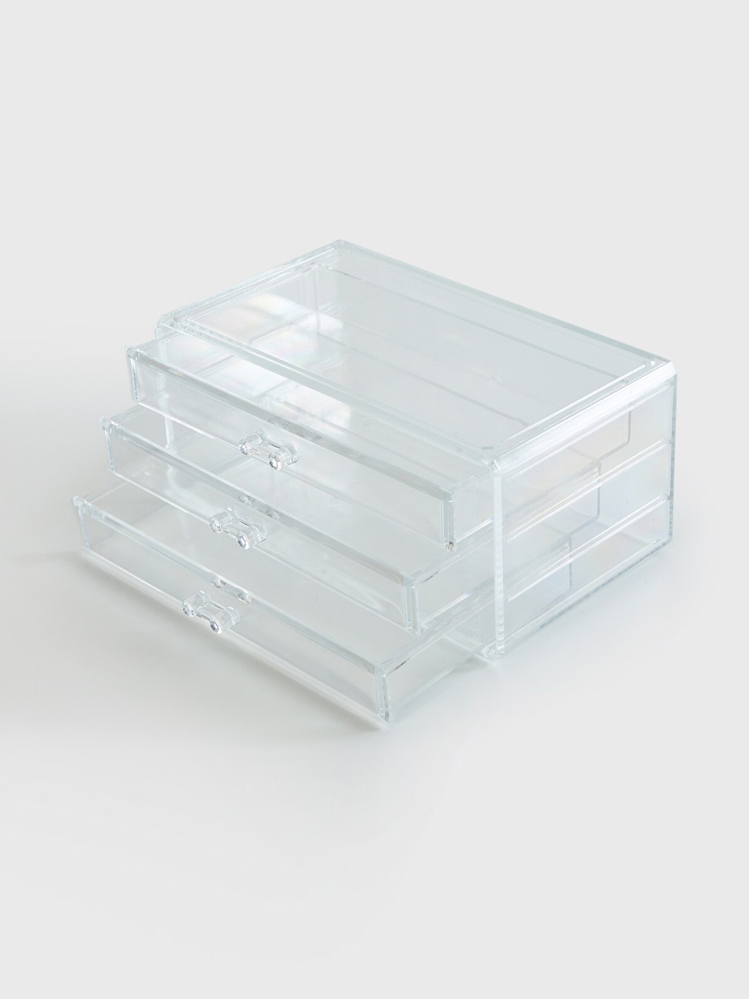 Home Centre Transparent 3-Drawer Cosmetic Organizer