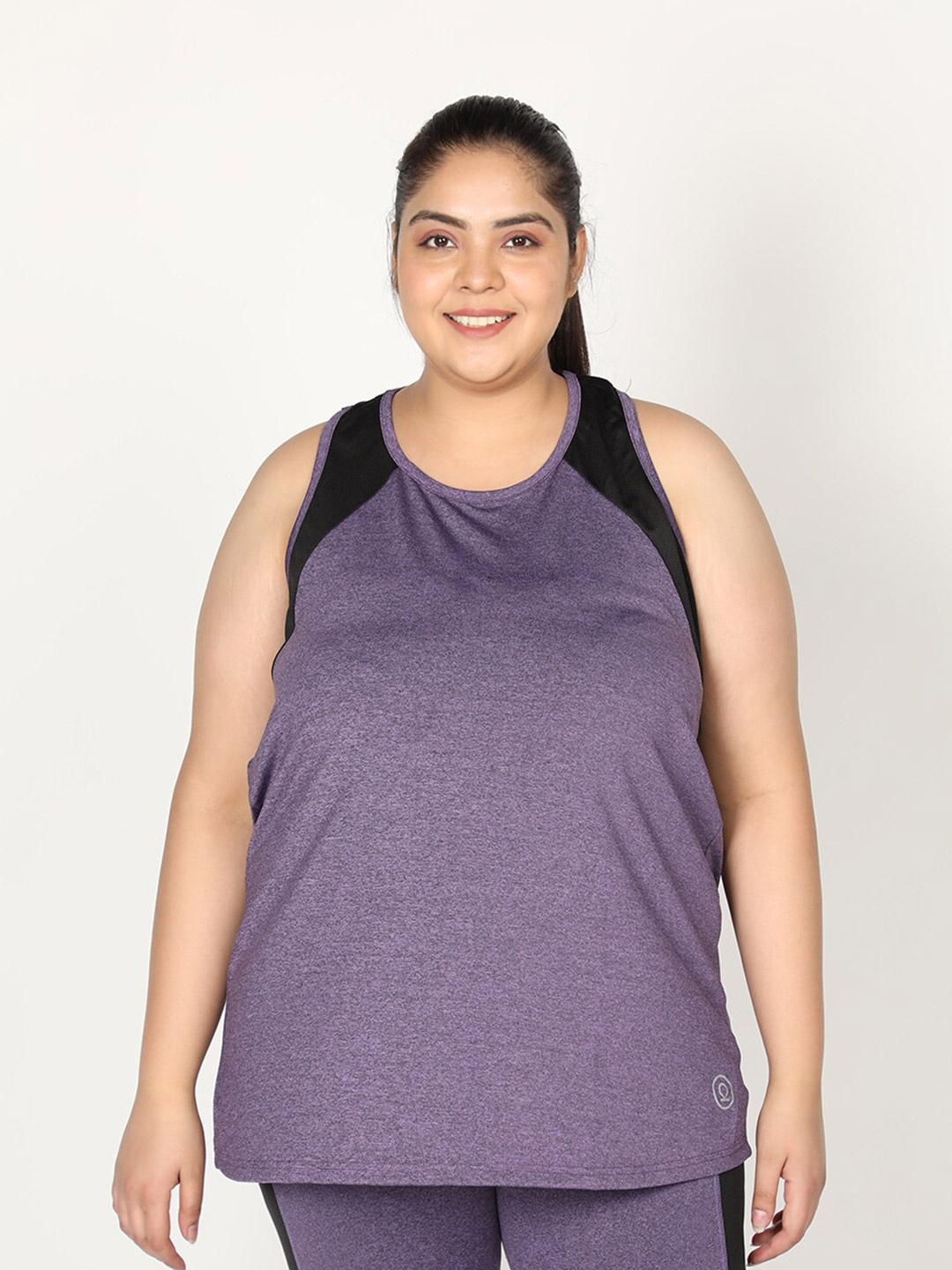 CHKOKKO Plus Women Purple Black Colourblocked Sleeveless Round Neck Training Tank Top
CHKOKKO Plus Women Purple Black Colourblocked Sleeveless Round Neck Training Tank Top