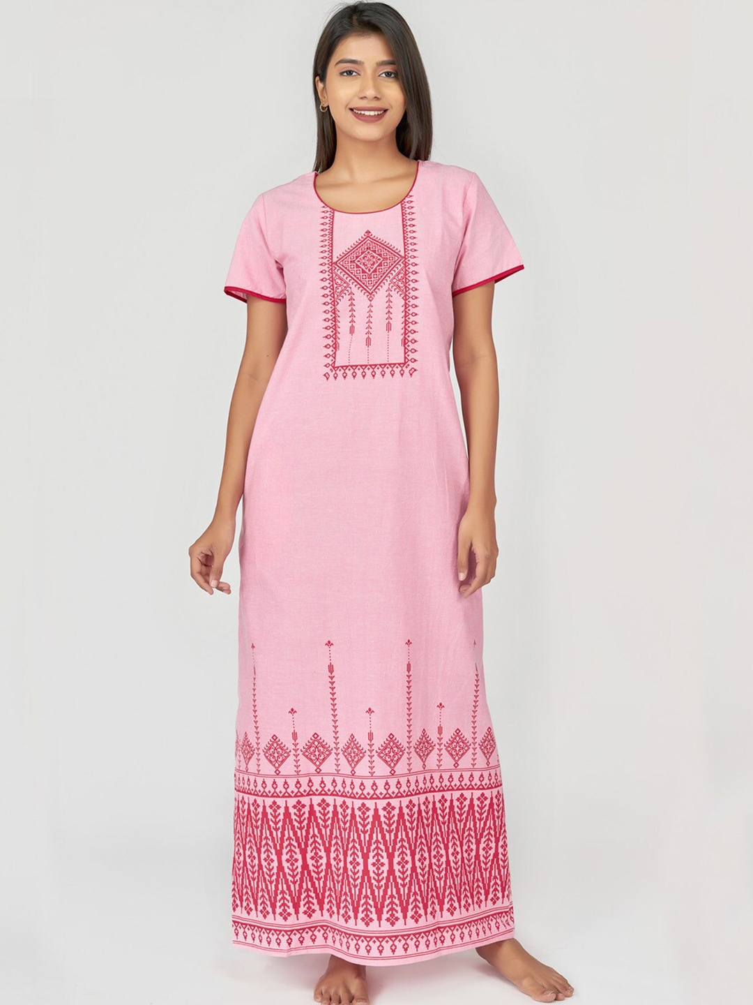 Maybell Women Pink Nightdress