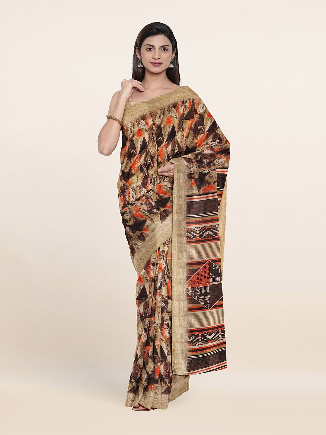 Pothys Women Multi Sarees, Brown