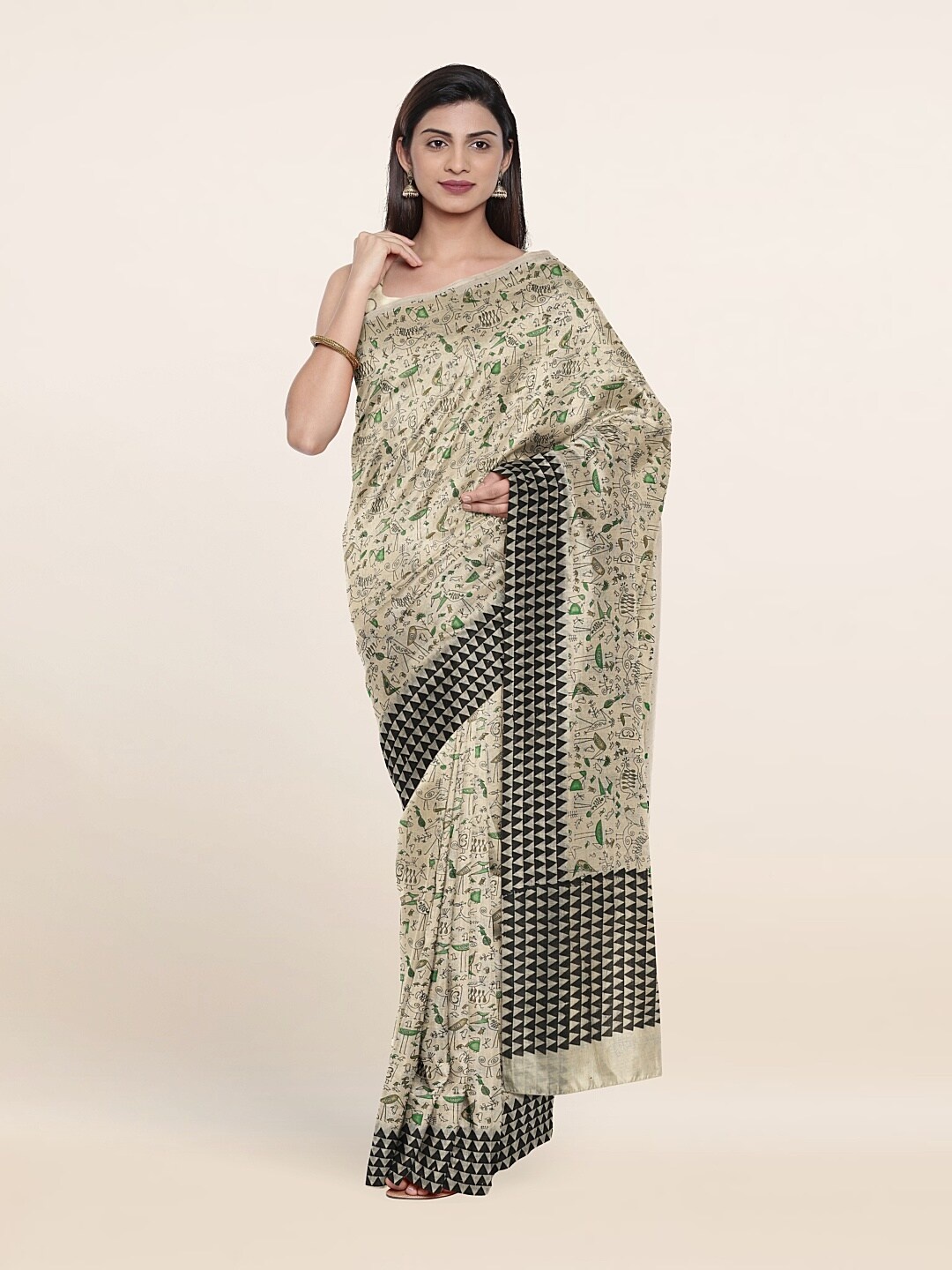 Pothys Women Cream Sarees