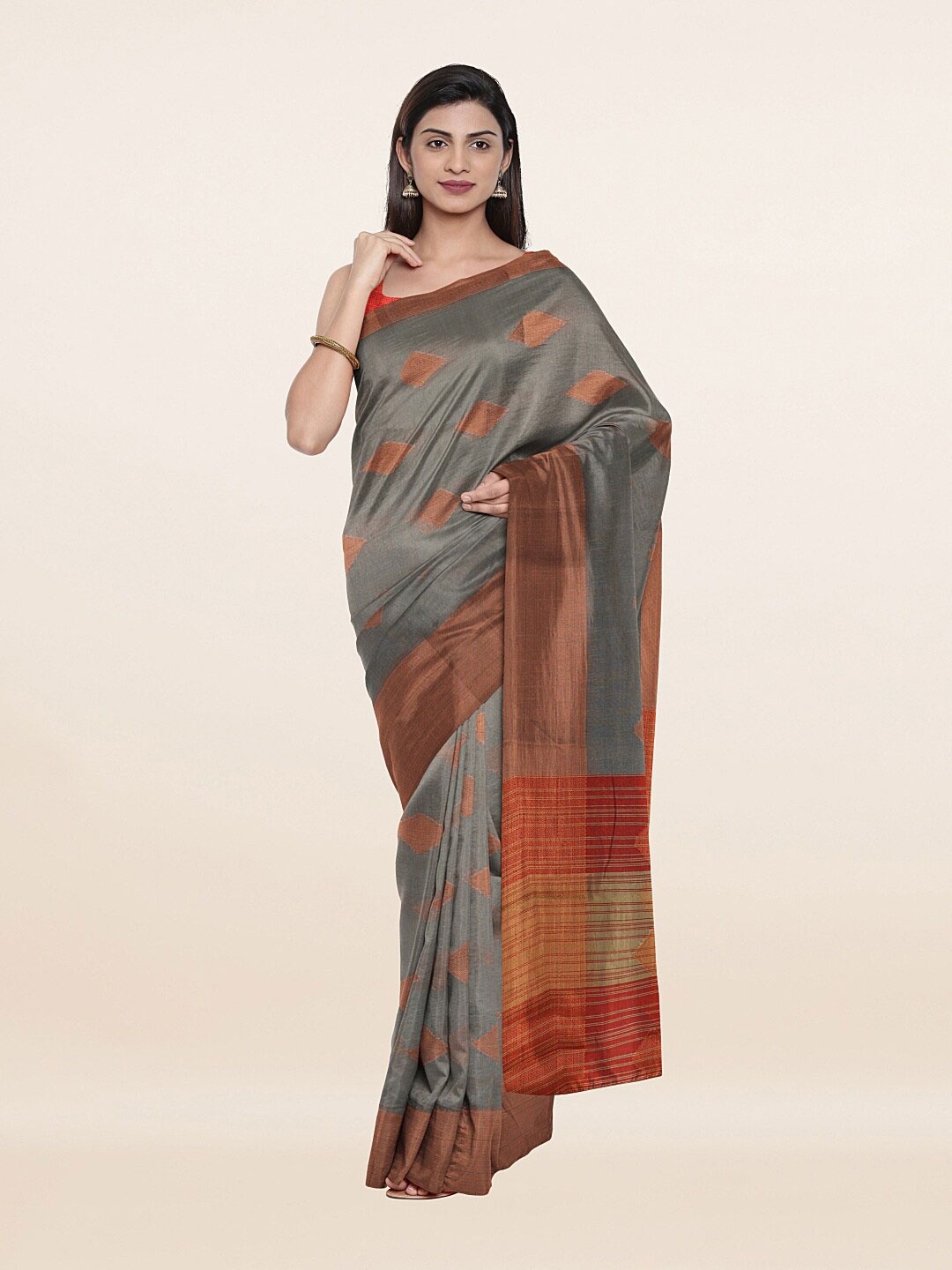 Pothys Women Grey Sarees