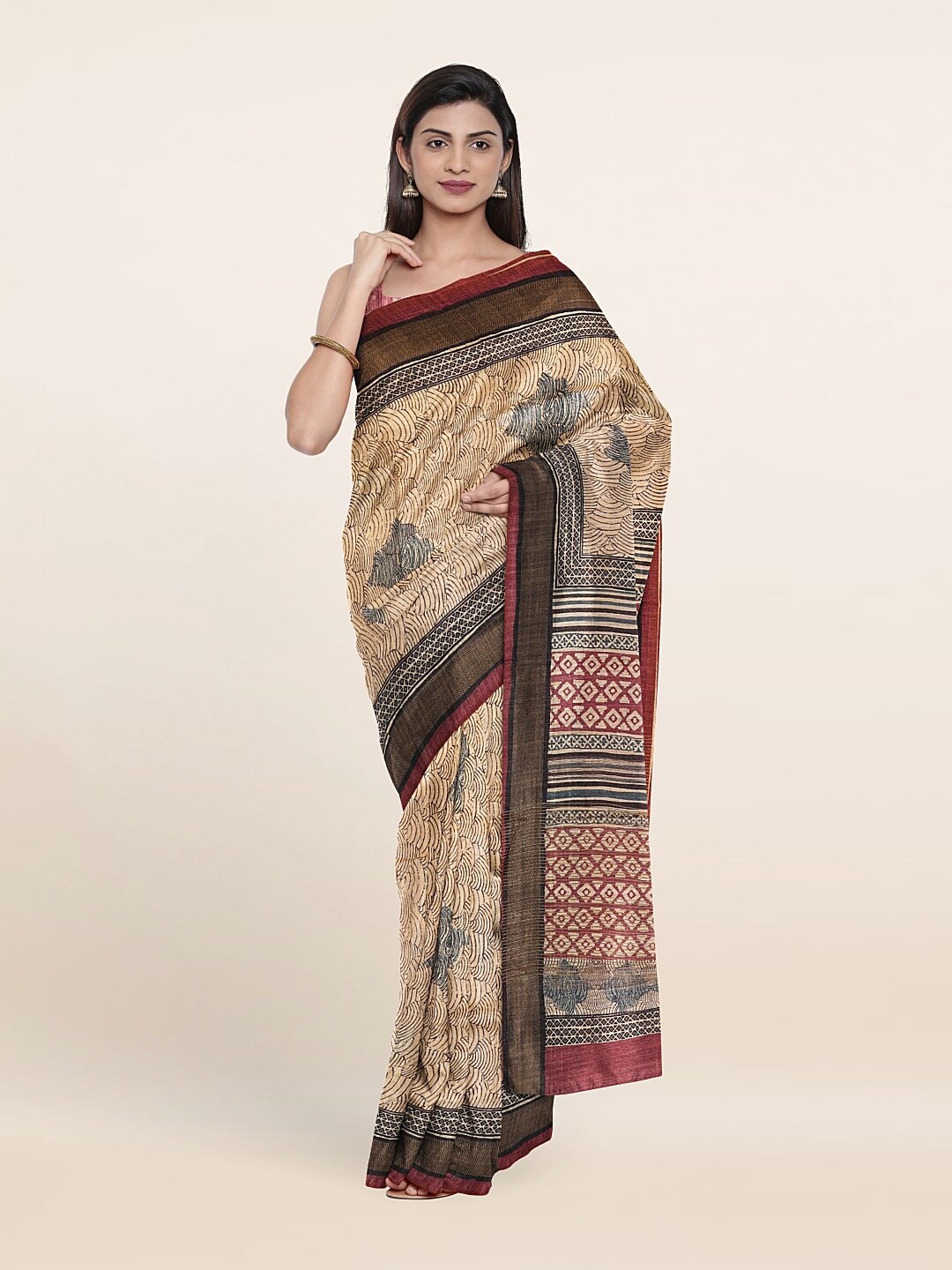 Pothys Women Cream Sarees