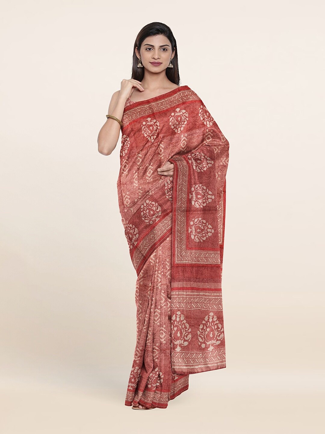 Pothys Women Peach Sarees