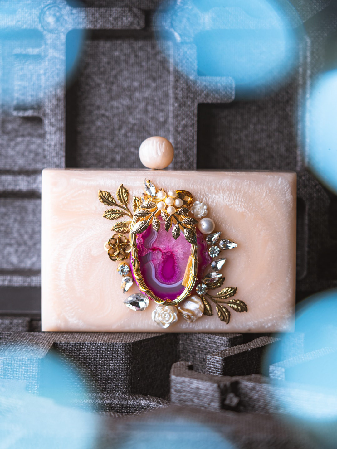 NR By Nidhi Rathi Beige Embellished Box Clutch
NR By Nidhi Rathi Beige Embellished Box Clutch