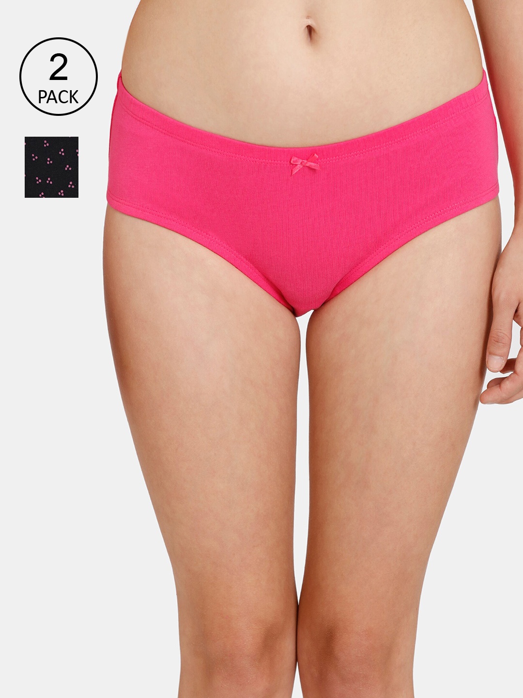 Rosaline by Zivame Pack of 2 Black & Pink Low Rise Full Coverage Cotton Hipster Briefs
Rosaline by Zivame Pack of 2 Black & Pink Low Rise Full Coverage Cotton Hipster Briefs