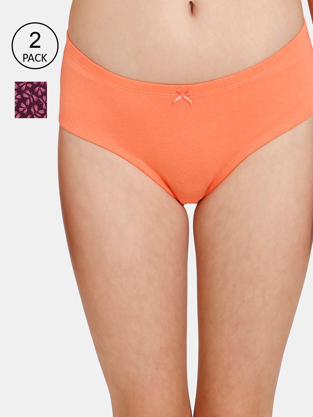 Rosaline by Zivame Pack of 2 Orange & Purple Low Rise Full Coverage Cotton Hipster Briefs
Rosaline by Zivame Pack of 2 Orange & Purple Low Rise Full Coverage Cotton Hipster Briefs