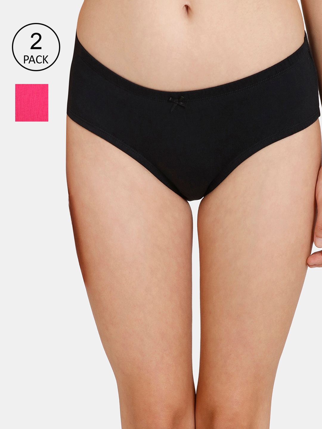 Rosaline by Zivame Pack of 2 Black & Pink Low Rise Full Coverage Cotton Hipster Briefs
Rosaline by Zivame Pack of 2 Black & Pink Low Rise Full Coverage Cotton Hipster Briefs