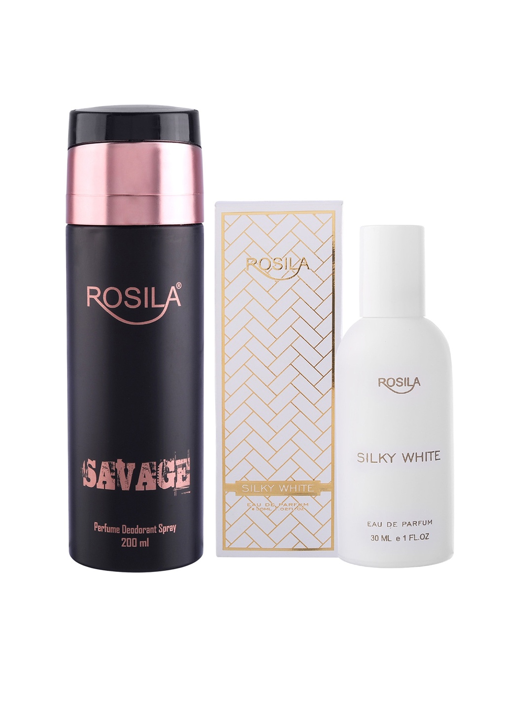 ROSILA Set of Savage Deodorant Body Spray 200ml & Silky White Eau de Parfum 30ml, Black
ROSILA Set of Savage Deodorant Body Spray 200ml & Silky White Eau de Parfum 30ml, Black
