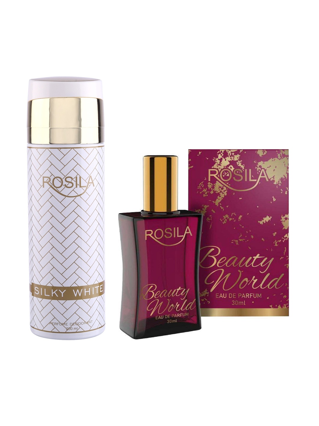 ROSILA Set of Silky White Deodorant Body Spray 200ml & Beauty World Eau de Parfum 30ml
ROSILA Set of Silky White Deodorant Body Spray 200ml & Beauty World Eau de Parfum 30ml