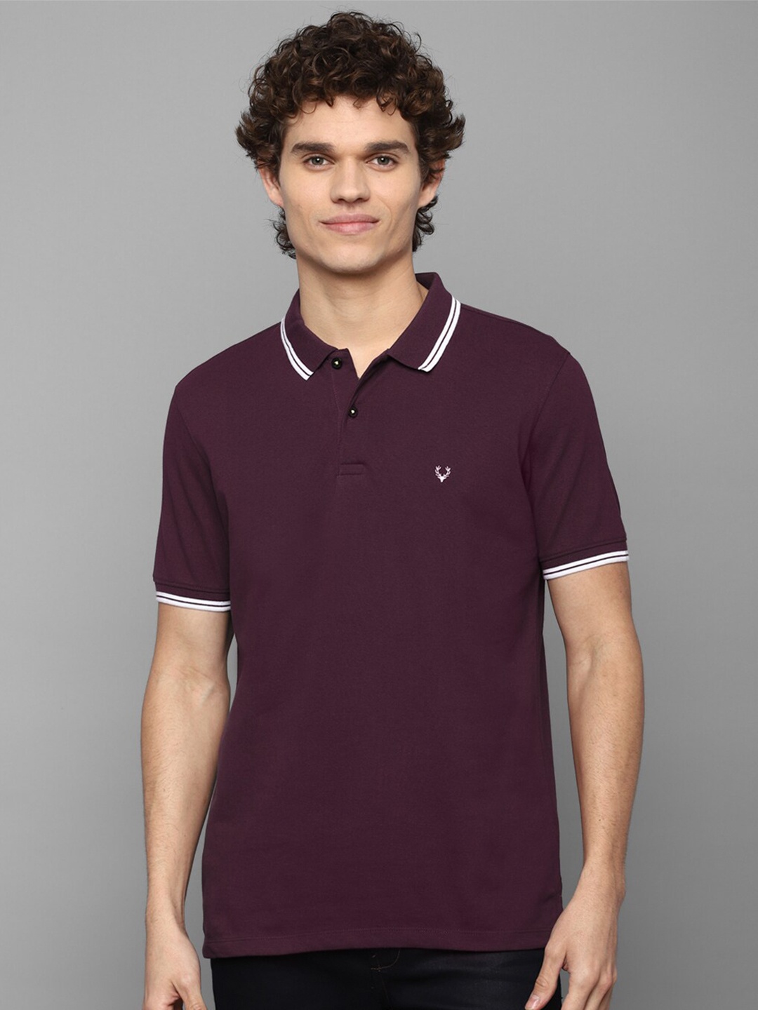 Allen Solly Men Maroon Polo Collar T-shirt