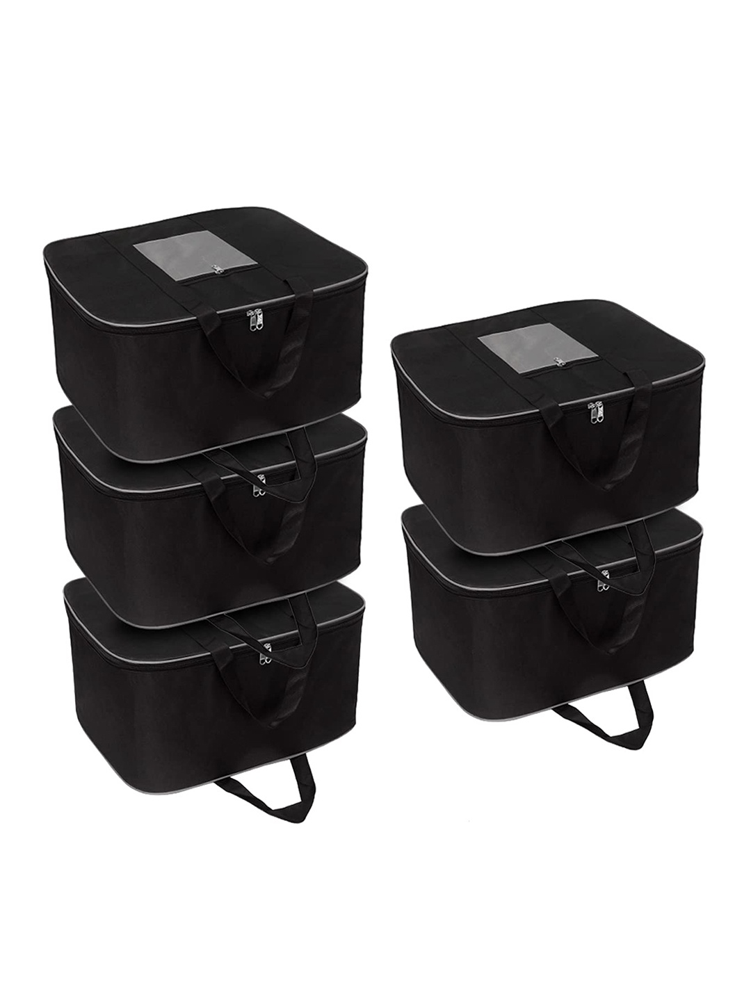 HOMESTRAP Set of 5 Nylon Large Underbed Storage Bag with Handle and Zip Closure 70 L, Black
HOMESTRAP Set of 5 Nylon Large Underbed Storage Bag with Handle and Zip Closure 70 L, Black