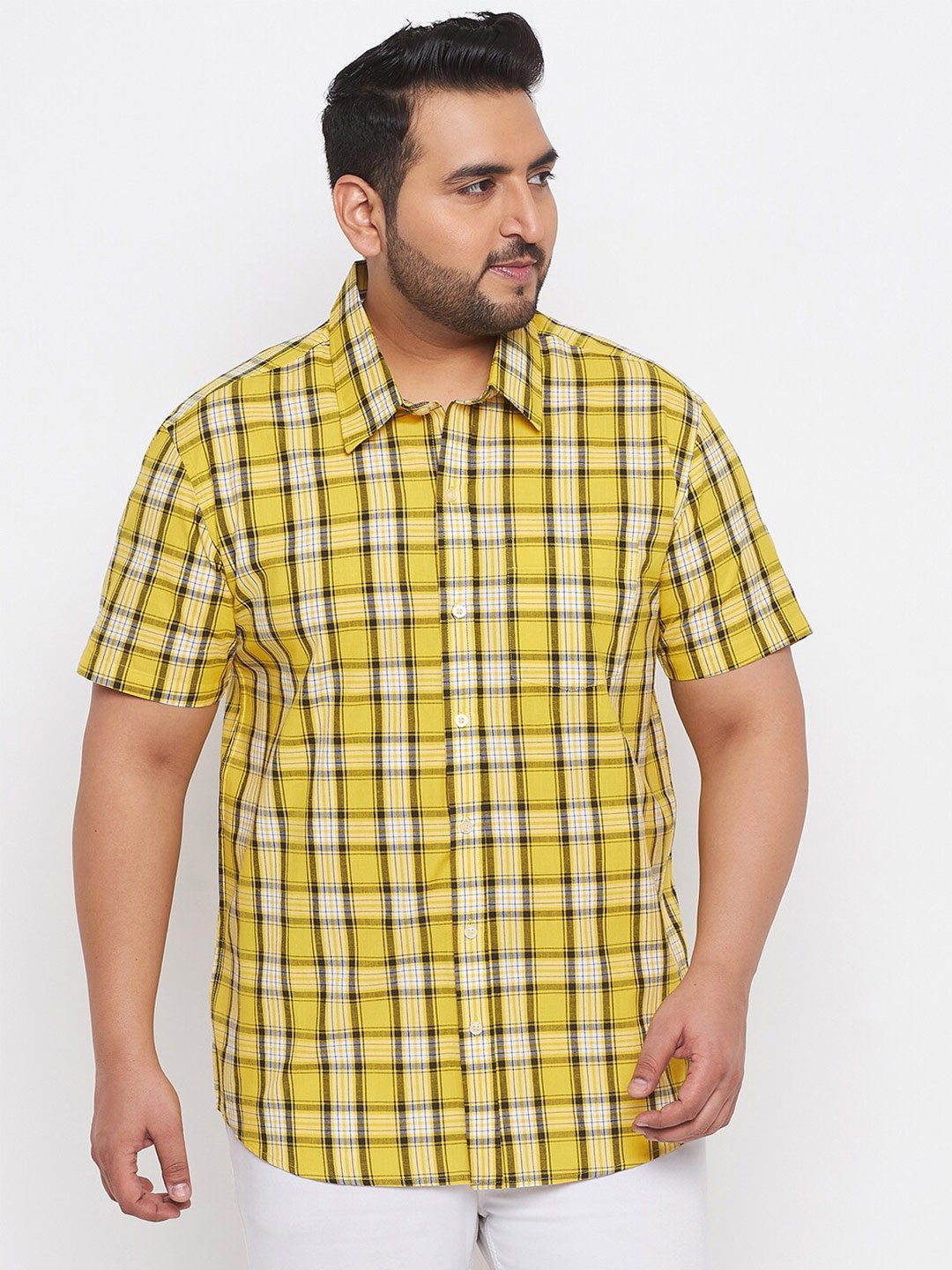 bigbanana Plus Size Men Yellow Classic Regular Fit Tartan Checked Cotton Casual Shirt
bigbanana Plus Size Men Yellow Classic Regular Fit Tartan Checked Cotton Casual Shirt