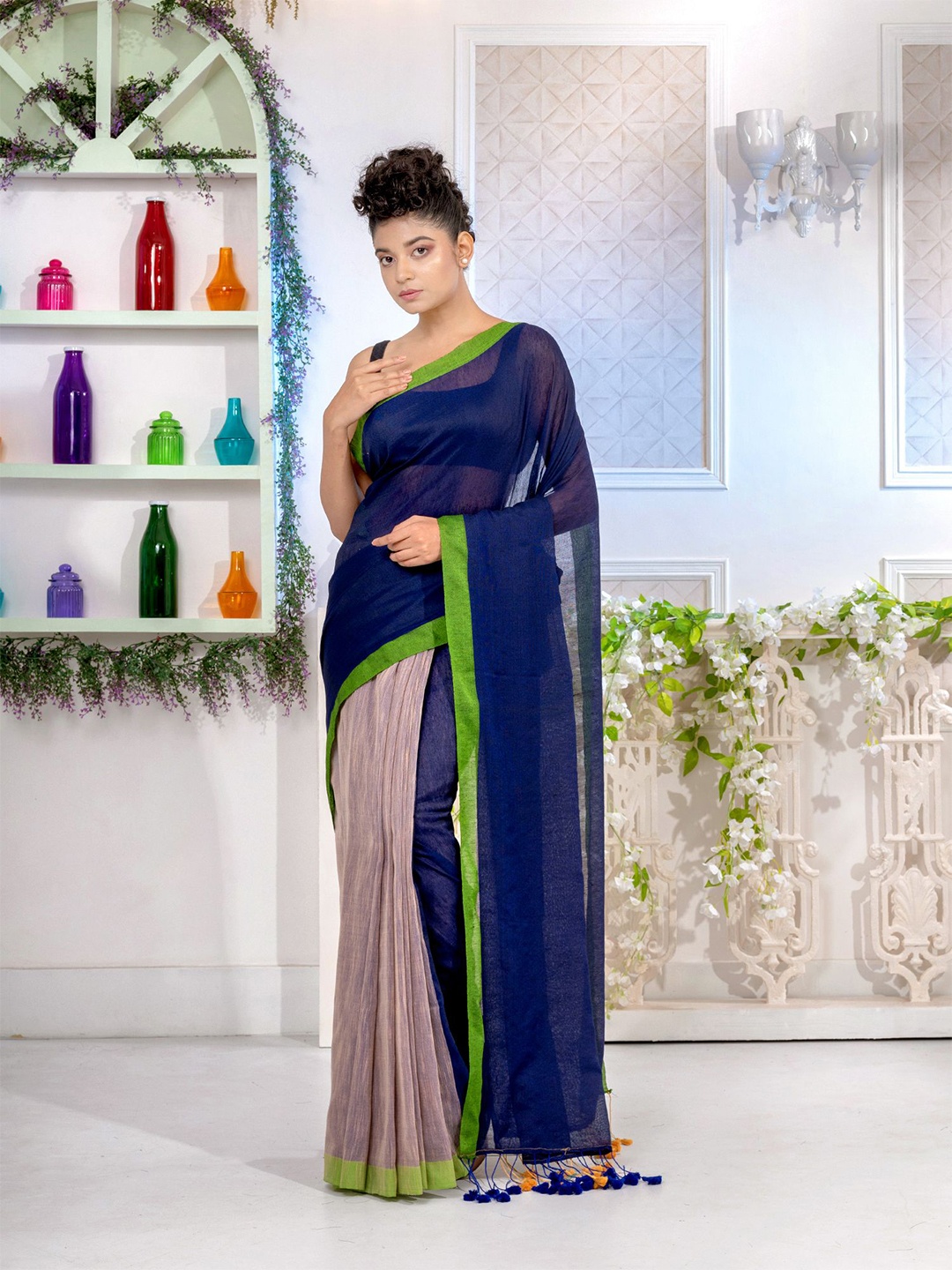 Charukriti Women Blue Sarees