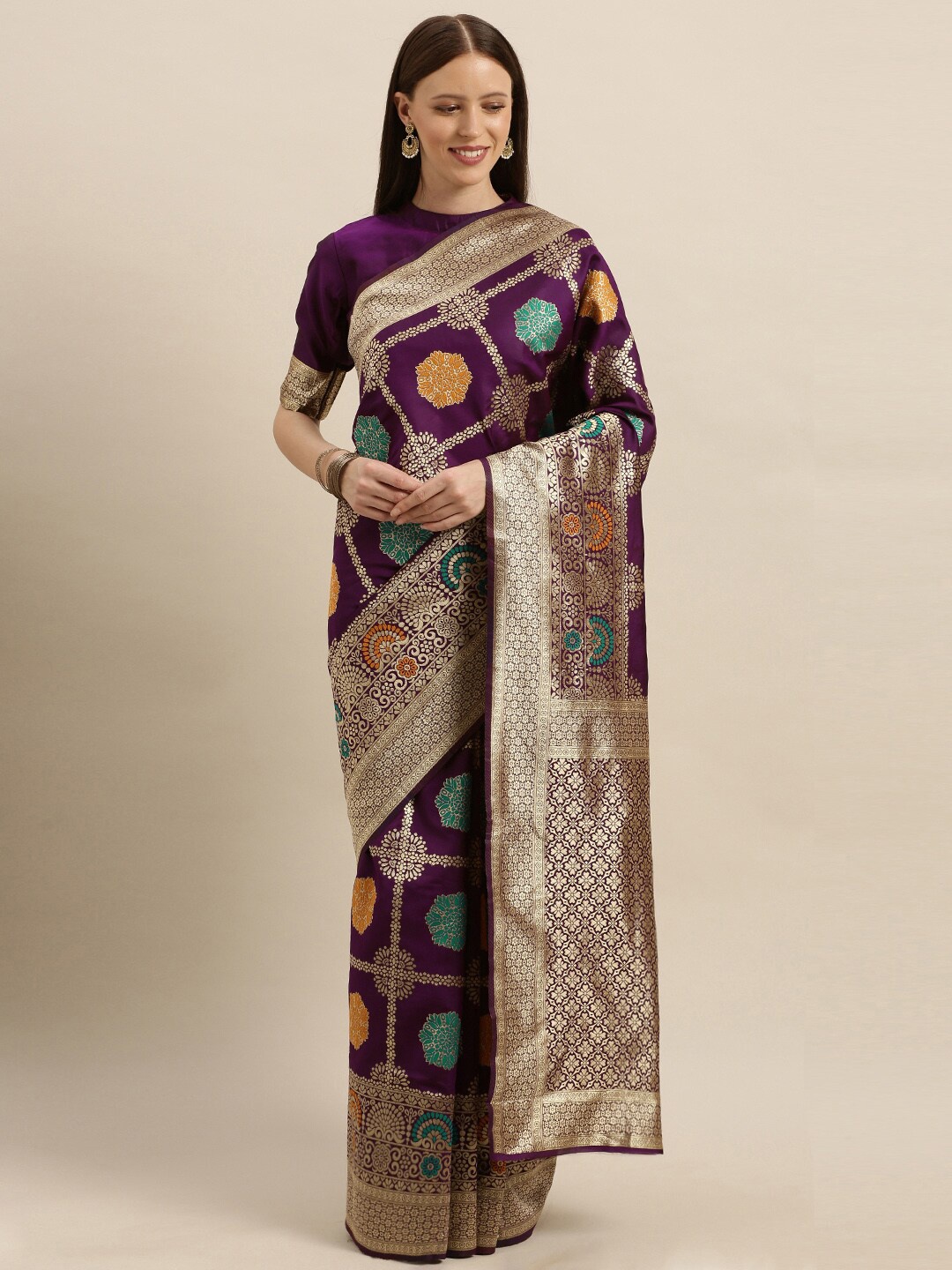 SHAVYA Women Purple Sarees