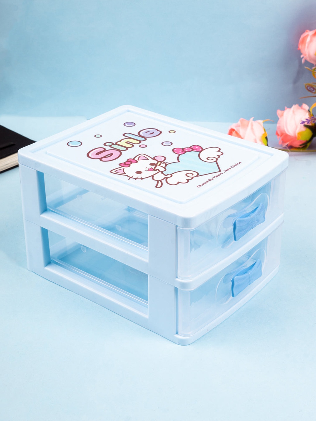MARKET99 2 Layer Drawer Organiser, Blue