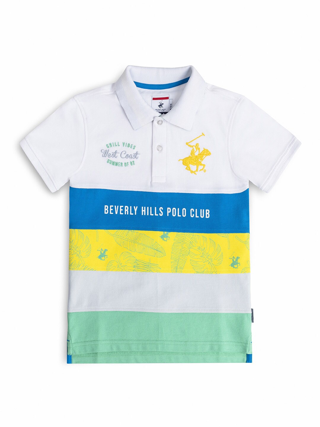 Beverly Hills Polo Club Boys Multicoloured Striped Polo Collar Applique T-shirt, Multi
Beverly Hills Polo Club Boys Multicoloured Striped Polo Collar Applique T-shirt, Multi
