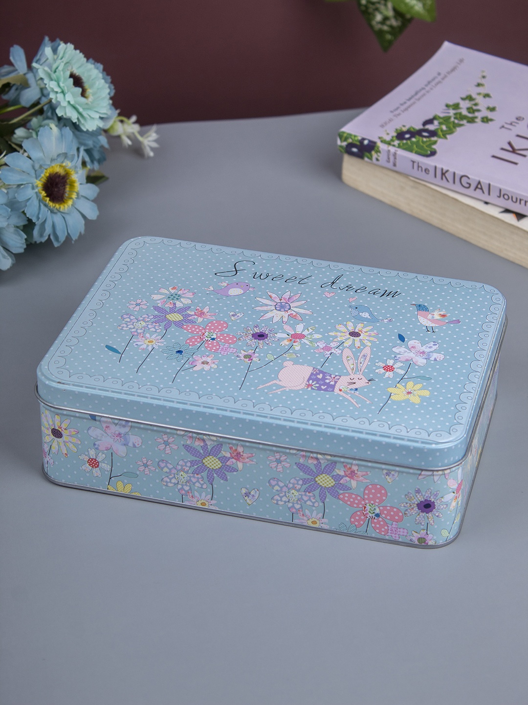 MARKET99 Blue Printed Tin Box