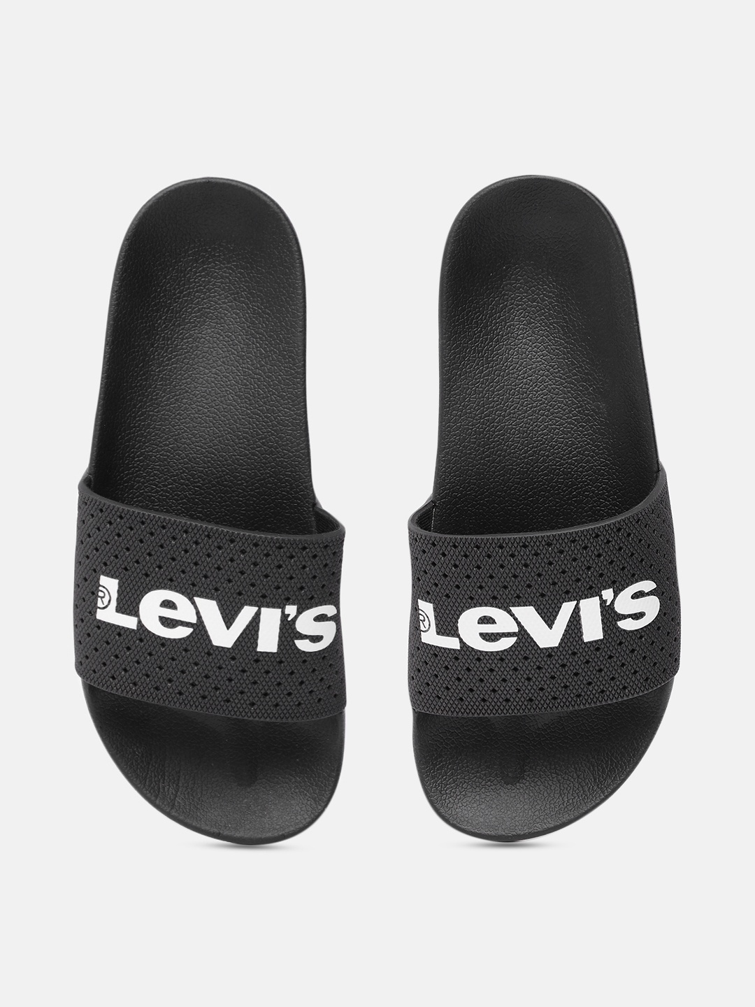 Levis Women Black Printed Sliders