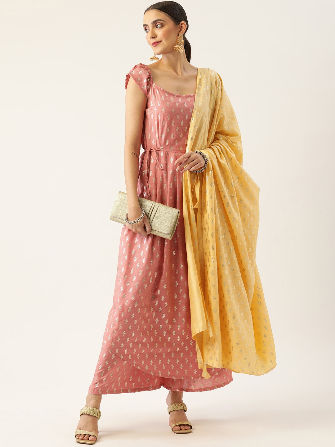 InWeave Women Dusty Pink Ethnic Motifs Printed Pleated Kurta with Palazzos & With Dupatta, Rose
InWeave Women Dusty Pink Ethnic Motifs Printed Pleated Kurta with Palazzos & With Dupatta, Rose