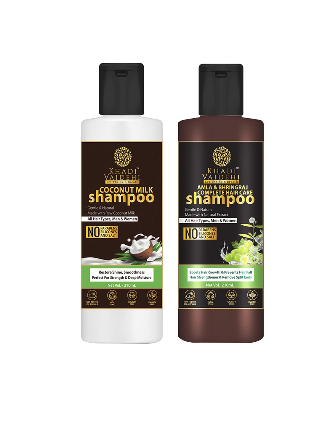 Khadi Vaidehi Set of Amla Bhringraj Shampoo & Coconut Milk Shampoo - 210 ml Each, Brown
Khadi Vaidehi Set of Amla Bhringraj Shampoo & Coconut Milk Shampoo - 210 ml Each, Brown