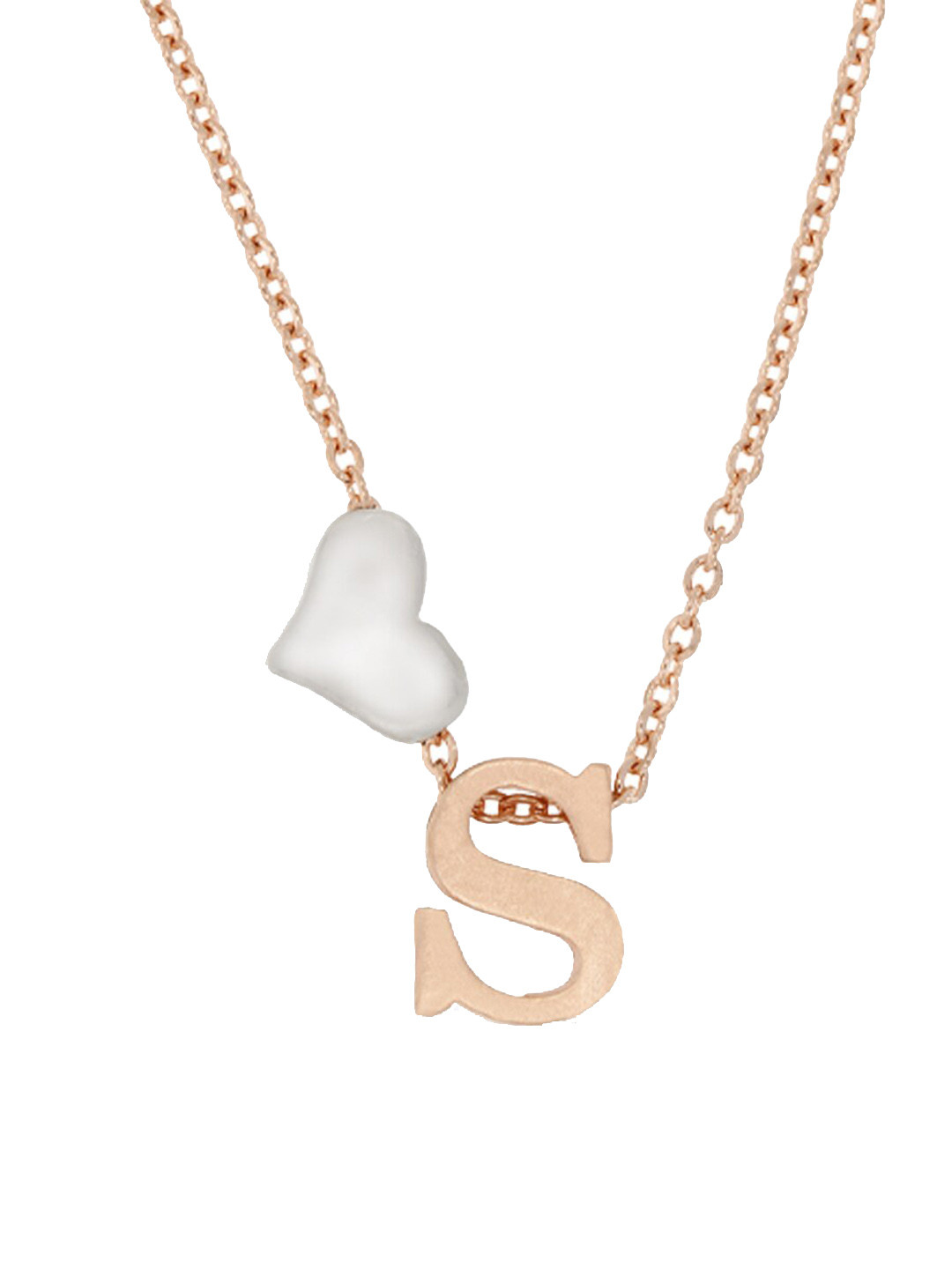ANAYRA 925 Sterling Silver Rose Gold-Toned Heart Pendant with Link Chain, White
ANAYRA 925 Sterling Silver Rose Gold-Toned Heart Pendant with Link Chain, White