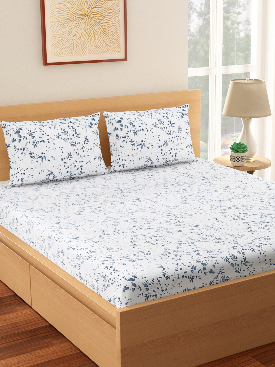 Living scapes by Pantaloons White 144 TC Flat Cotton Single Bedsheet & 2 Pillow Covers, Blue
Living scapes by Pantaloons White 144 TC Flat Cotton Single Bedsheet & 2 Pillow Covers, Blue