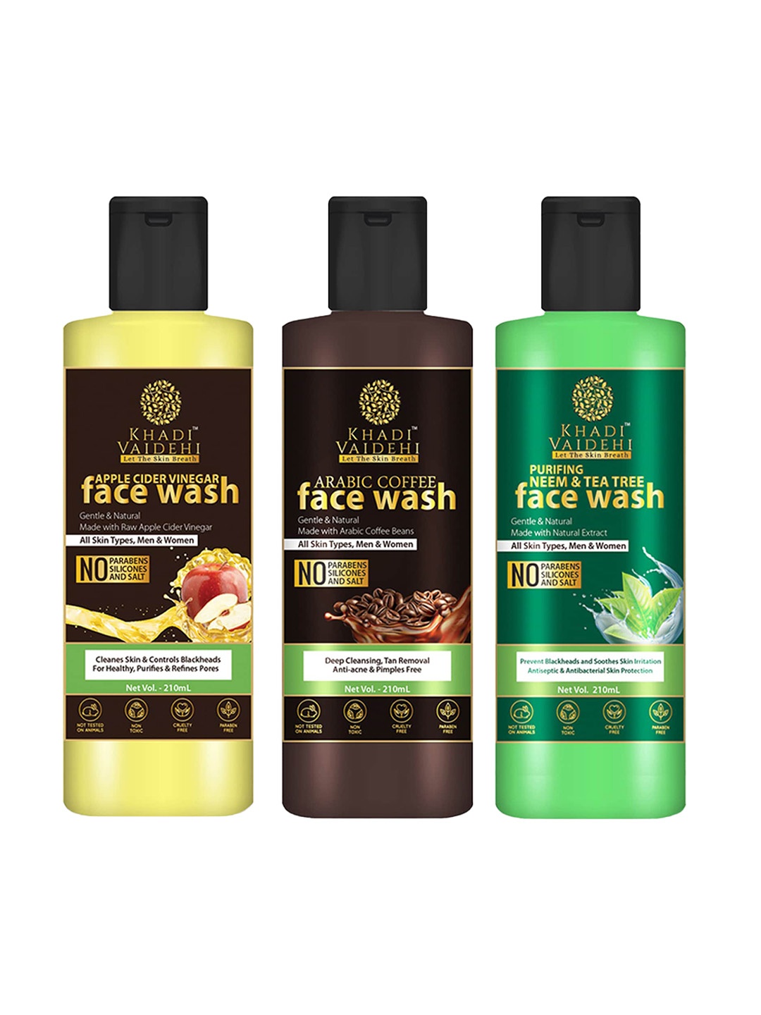 Khadi Vaidehi Set of 3 Paraben Free Face Wash for All Skin Types - 210 ml Each, Yellow
Khadi Vaidehi Set of 3 Paraben Free Face Wash for All Skin Types - 210 ml Each, Yellow