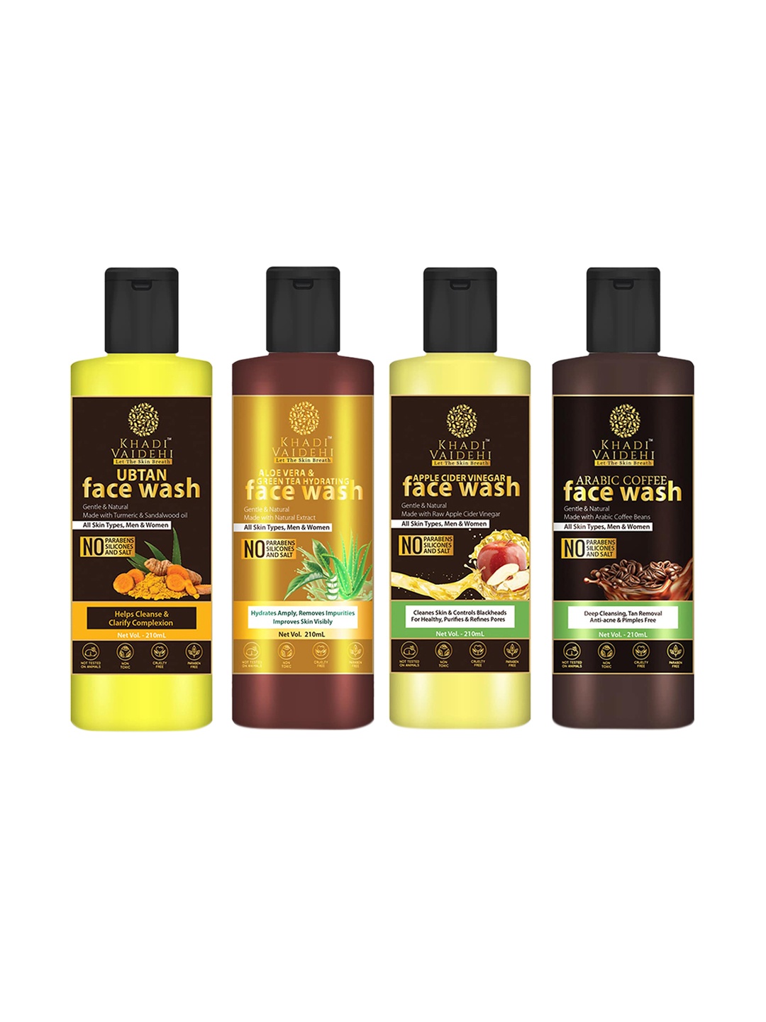 Khadi Vaidehi Set of 4 Paraben Free Face Washes for All Skin Types - 210 ml each, Multi
Khadi Vaidehi Set of 4 Paraben Free Face Washes for All Skin Types - 210 ml each, Multi