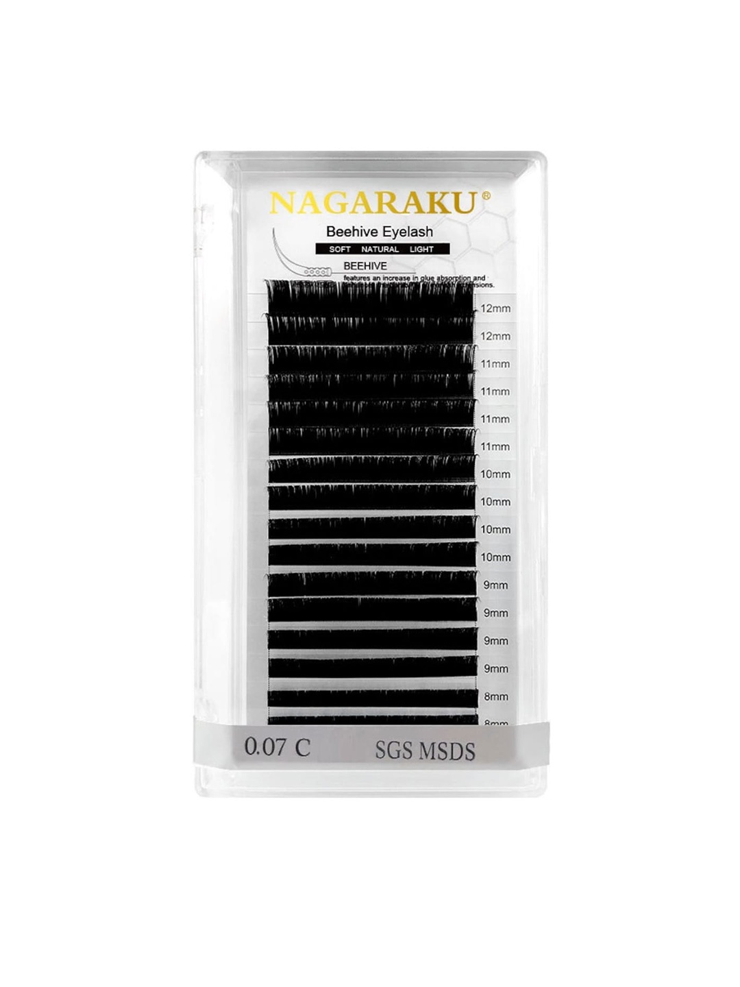 NAGARAKU Laser Beehive Longer Lasting 16 Rows Eyelash Extension - Curl C, Black
NAGARAKU Laser Beehive Longer Lasting 16 Rows Eyelash Extension - Curl C, Black