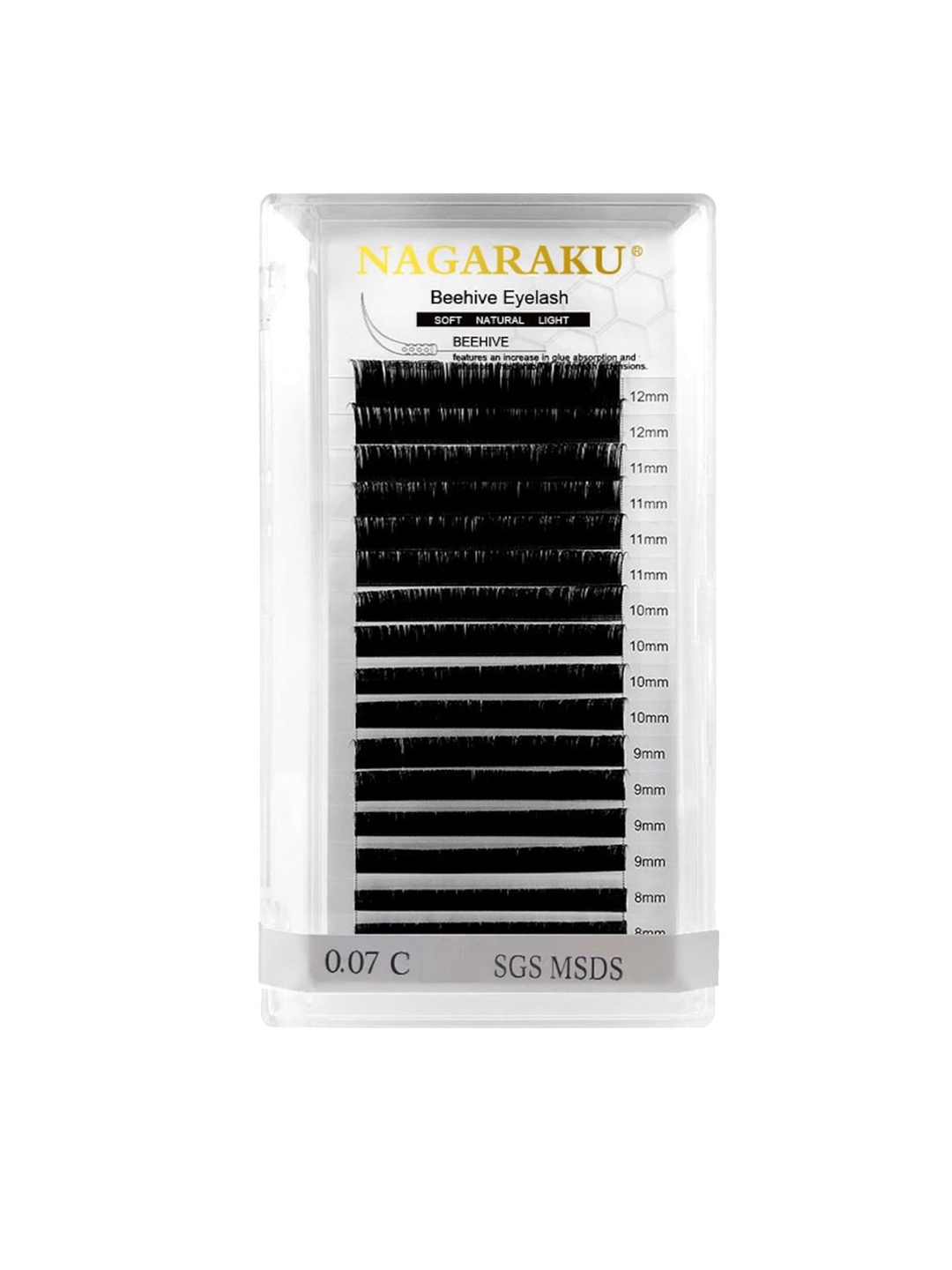 NAGARAKU Laser Beehive Longer Lasting 16 Rows Eyelash Extension - Curl C - 0.12/8, Black
NAGARAKU Laser Beehive Longer Lasting 16 Rows Eyelash Extension - Curl C - 0.12/8, Black