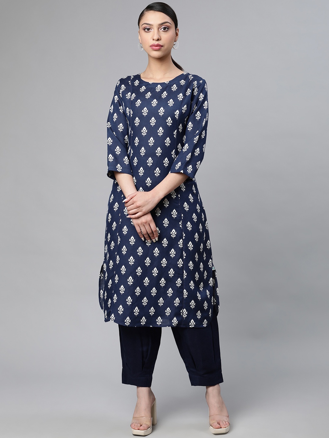 Linen Club Woman Women Navy Blue Ethnic Motifs Printed Linen Sustainable Kurta with Trousers
Linen Club Woman Women Navy Blue Ethnic Motifs Printed Linen Sustainable Kurta with Trousers